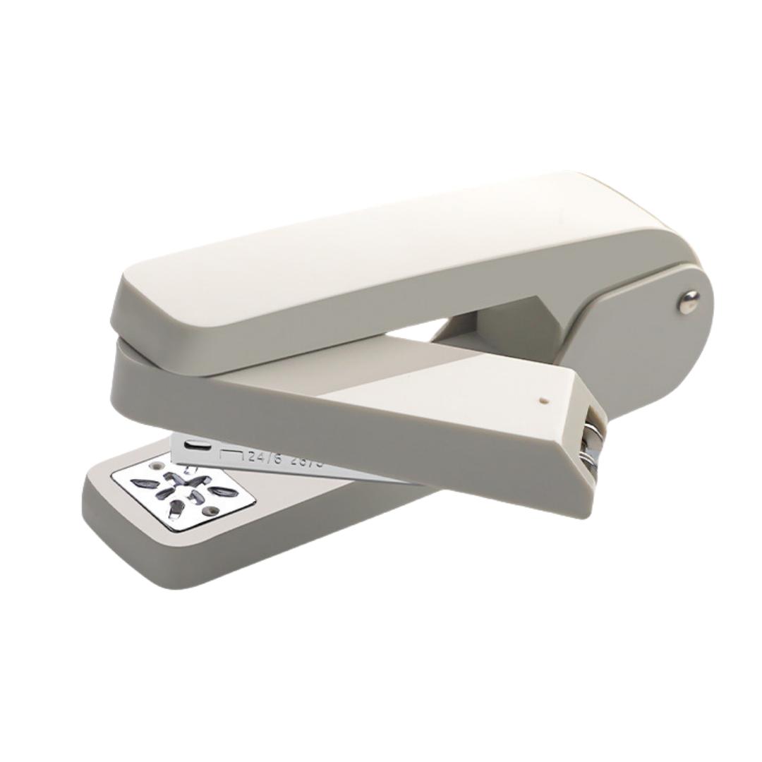 1 Stück Multifunktionaler 360-Grad-Drehhefter 1 Stück Kraftsparender Hefter - Weiß Bürobedarf - Kann 25 Blatt Papier auf einmal binden graue