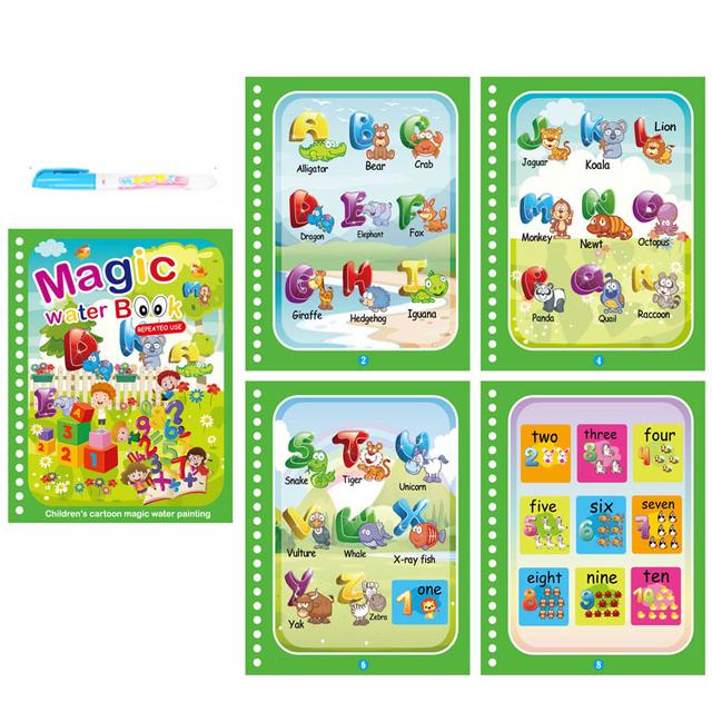 Montessori Spielzeug Wiederverwendbare Malbuch Magie Wasser Zeichnung Buch Malerei Zeichnung Spielzeug Sensorische Frühe Bildung Spielzeug für Kinder Cartoon Letter
