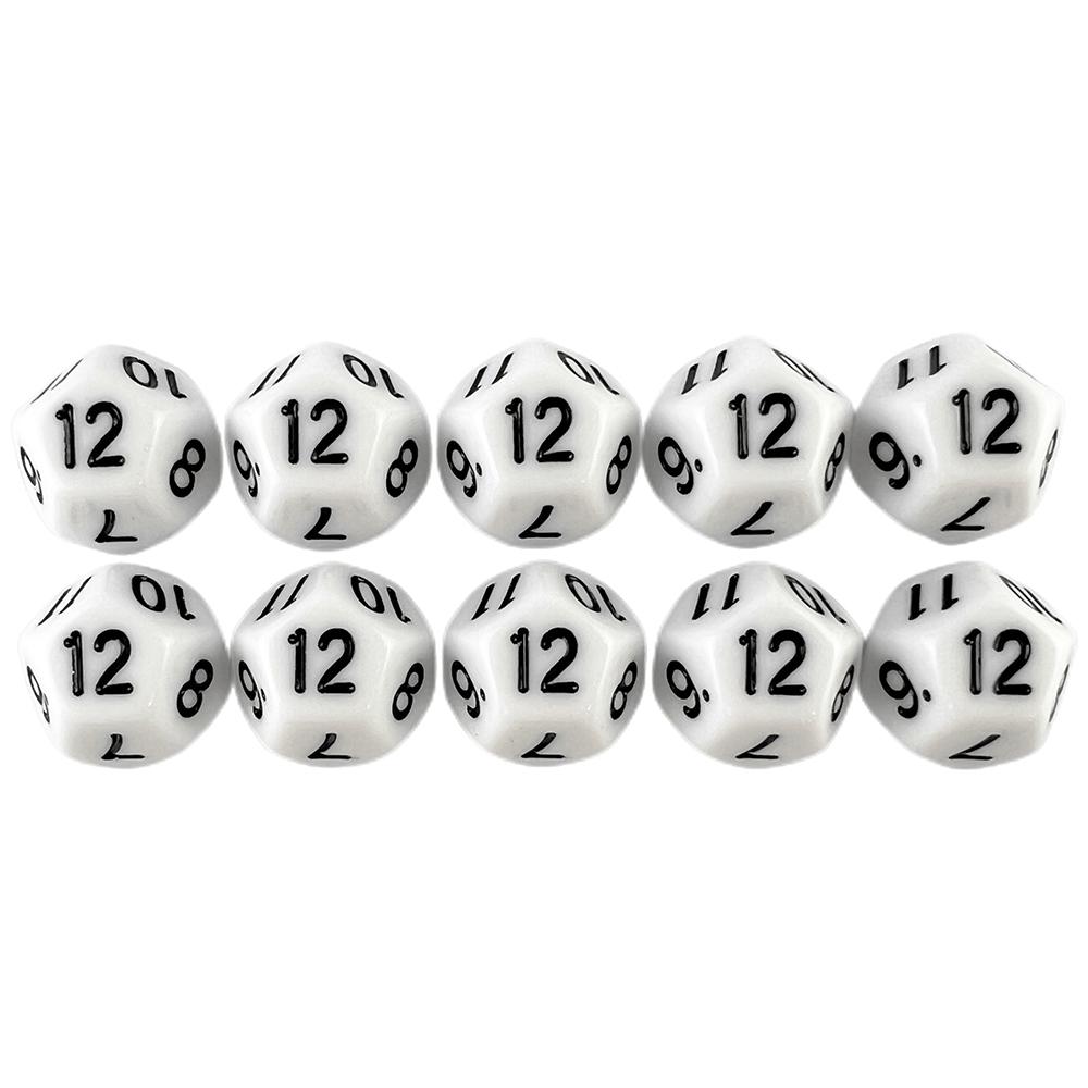 10 stücke D12 Polyedrische Würfel Set DND RPG Spiel Würfel für Rolle Spielen Würfel Spiel Magie Versammlung Tisch Spiel Requisiten weiß