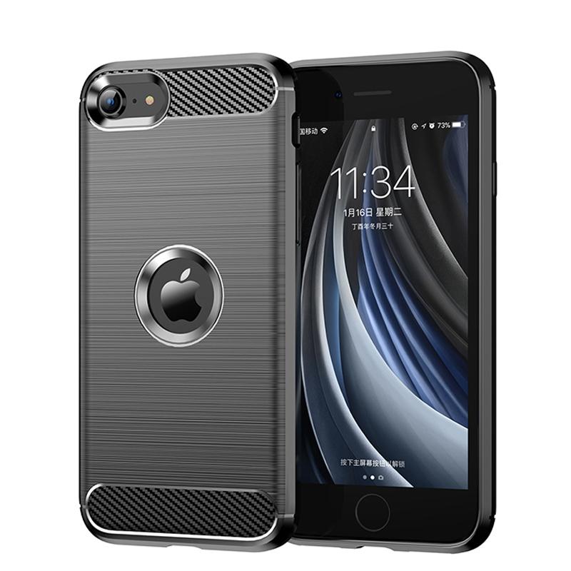 Für iPhone SE 2020 Hülle Für iPhone SE 2020 Hülle Stoßfeste Silikon TPU Schutz Handy Schwarze Hülle Für iPhone SE 2020 For iPhone SE 2020 schwarz