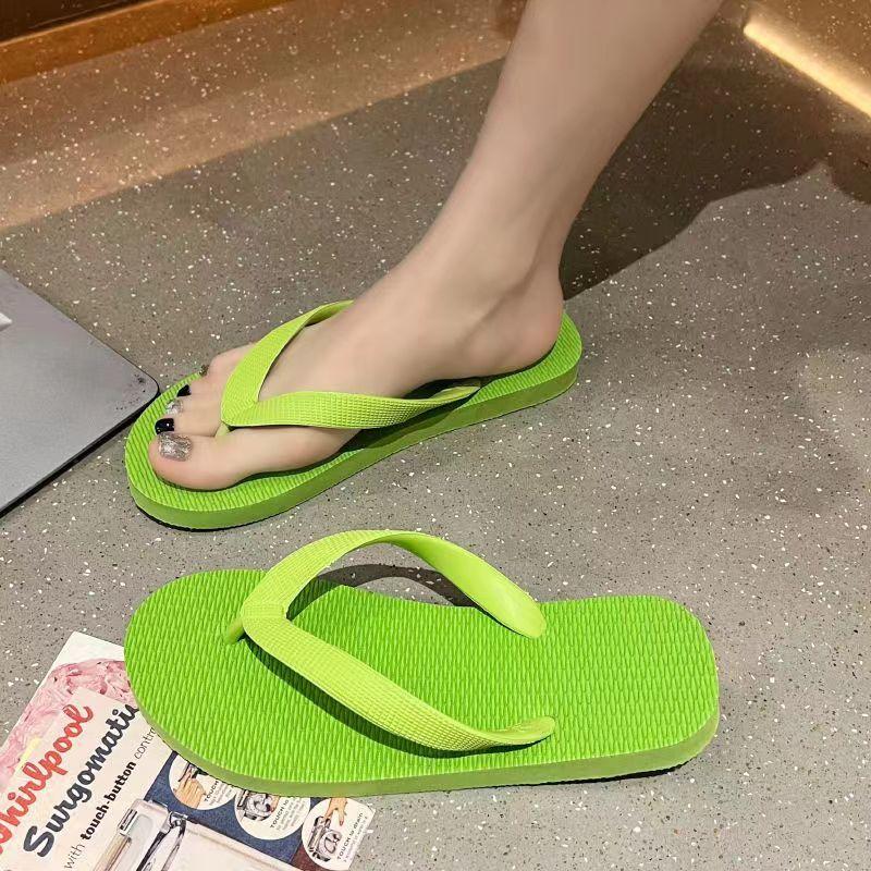 Flip-Flops trendige Sommer ausländische Frauen tragen modische vielseitige Badeschuhe rutschfest Badezimmer Zuhause 11 is suitable for 43-44 black