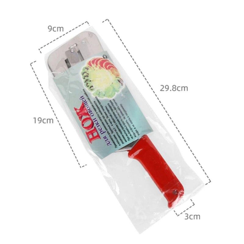 Gemüsehobel, Messer aus Edelstahl, doppelte 2-Scheiben-Klinge, Küchenmesser, Fischschuppenreiniger, Messer, Kohlhobel CN rot