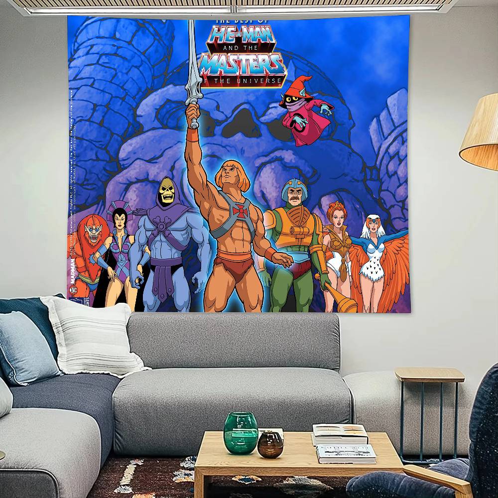 HeMan und die Masters of the Universe Anime Wandteppich Dekoration Schlafzimmer Wohnheim Hintergrundtuch Ferienhaus Party 125x150cm (50x60in)