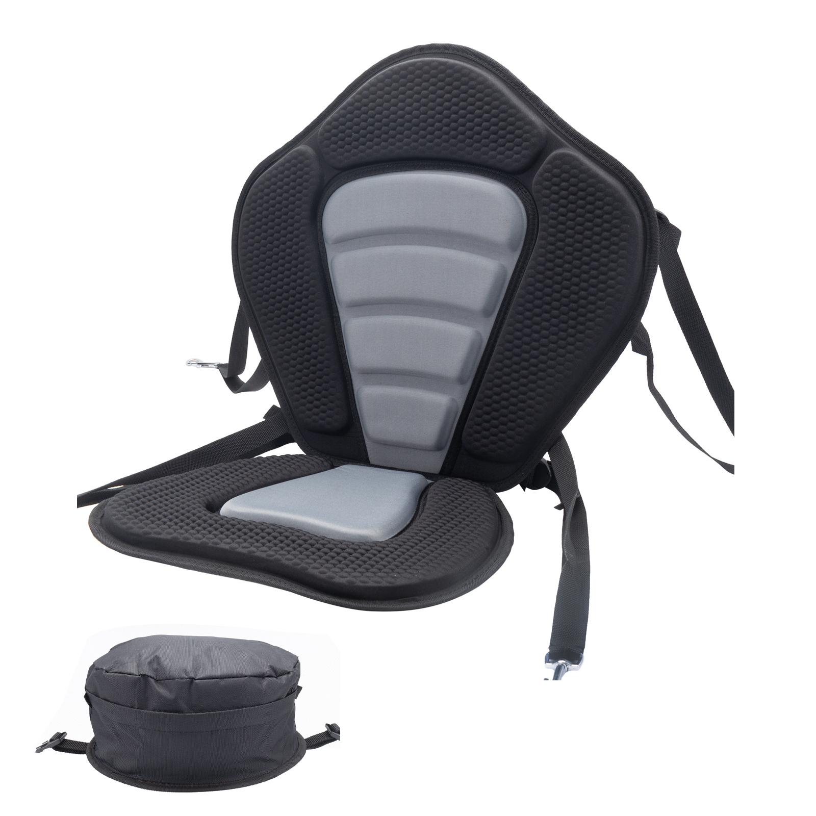 Kajak-Sitzkissen mit Rückenstütze, gepolstertes Bootssitzkissen aus EVA-Schaum, bequemes Kanu-Sitzpolster With storage bag gray