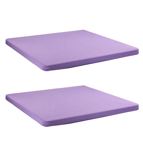 Dehnbare, maßgeschneiderte Tischdecken, 86,4 x 86,4 cm, quadratische Tischdecke mit elastischem Rand, einfarbige Tischdecke für Küche, Esszimmer, Picknick, Terrasse, Party im Freien, 2 Stück violett