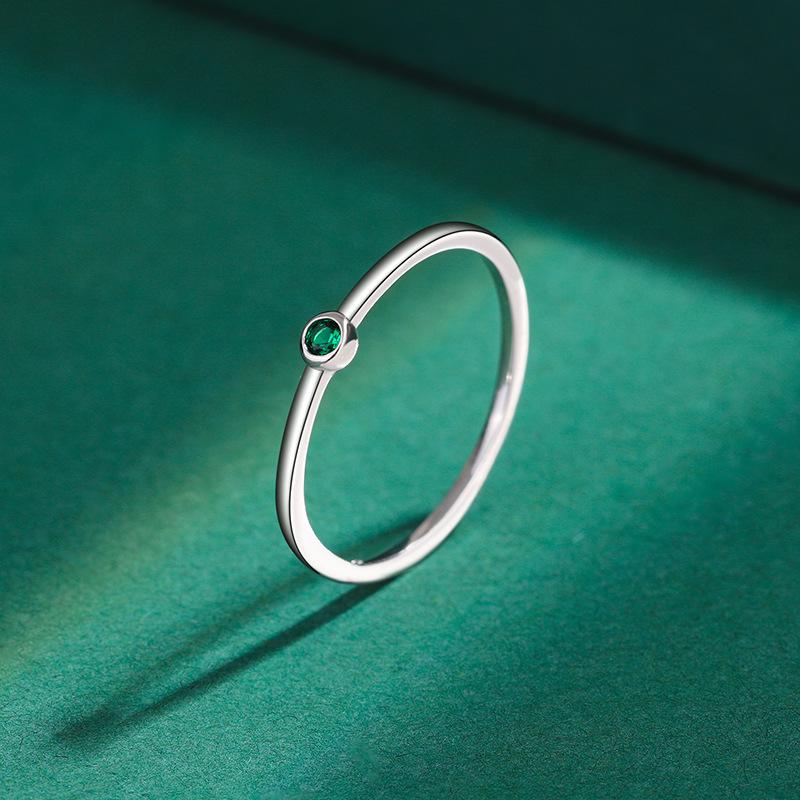 Exquisite Mode S925 Sterling Silber Ringe für Frauen Echt CZ Finger Engagement Braut Ringe Party Schmuck Valentinstag Geschenke 8 grün