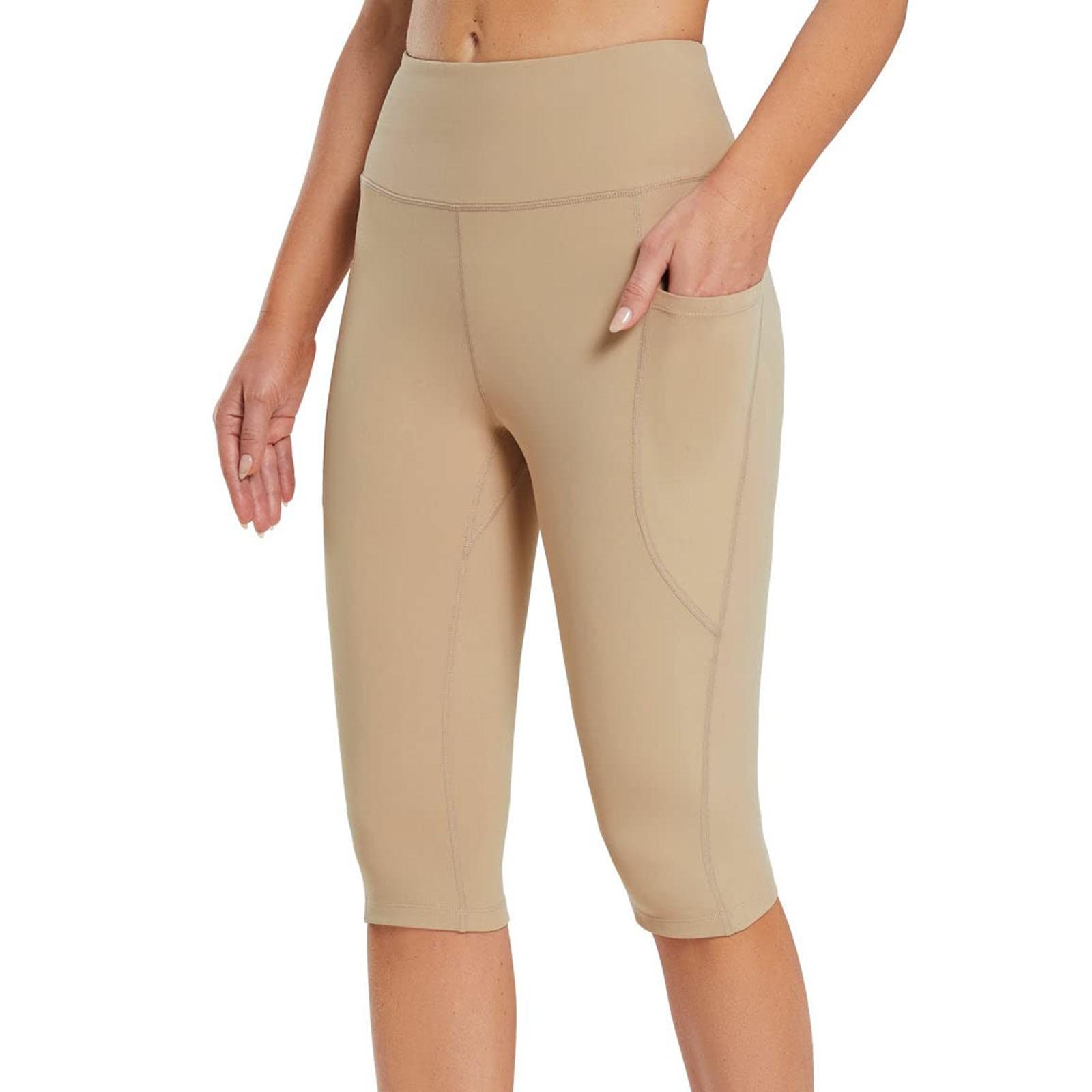 Damen-Leggings mit hoher Taille, Yoga, Biker, Workout, Taschen, Shorts, Laufen, Sport-Leggings XL