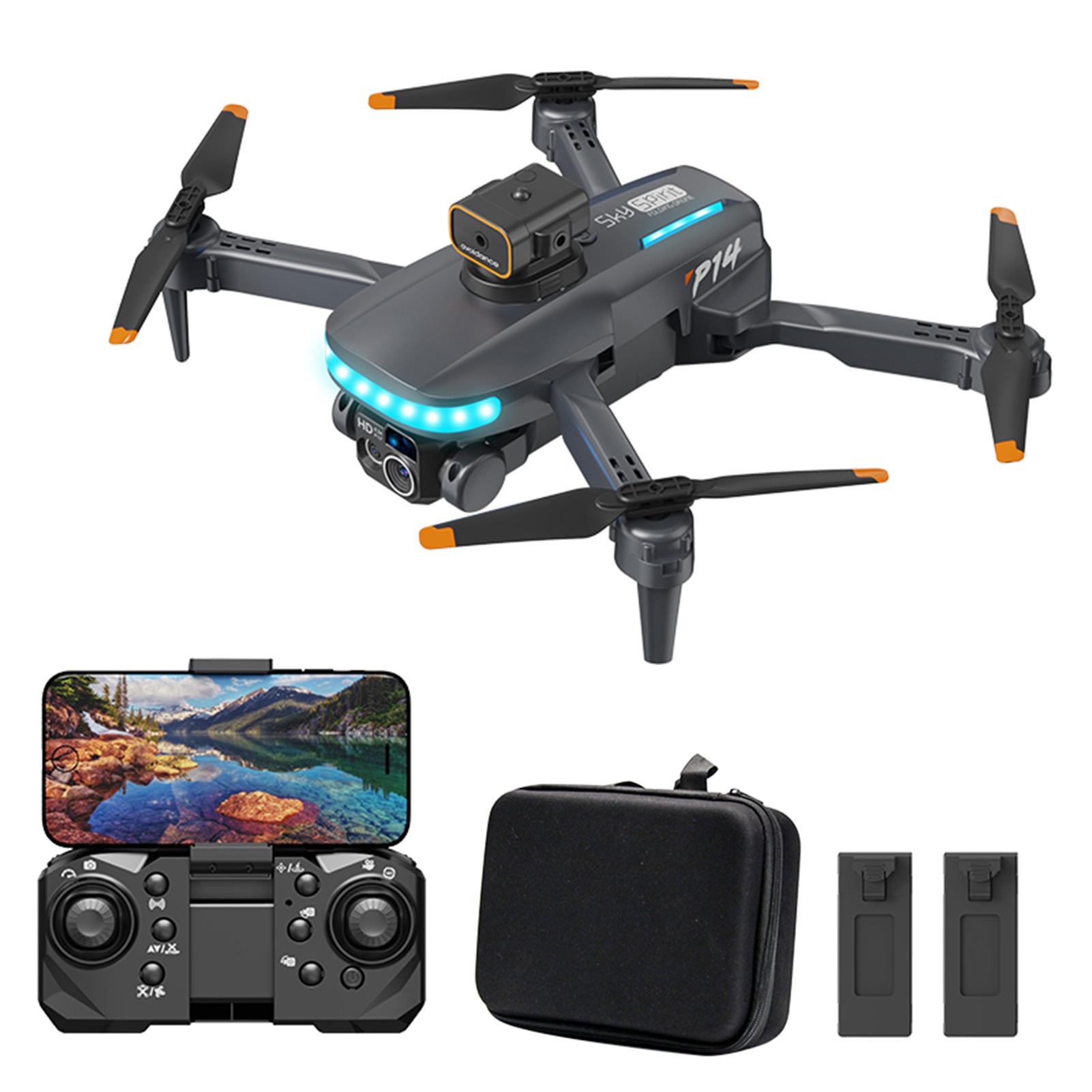 Fernbedienung Drohne mit Kamera 720P Dual Kamera Hindernisvermeidung Optischer Fluss Drohne WiFi FPV dual camera-2 battery-black schwarz