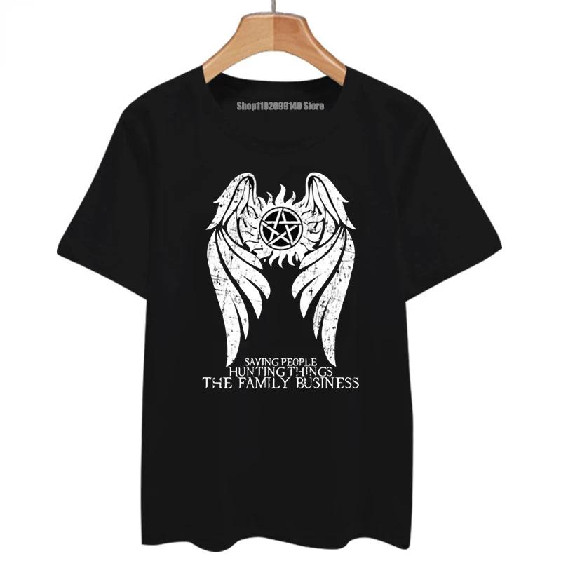 Unisex Supernatural TV T-Shirt Hip Hop T-Shirt Alle Jahreszeiten Street Unisex T-Shirt Retro Fashion Top Rock Punk Gothic T-Shirt M