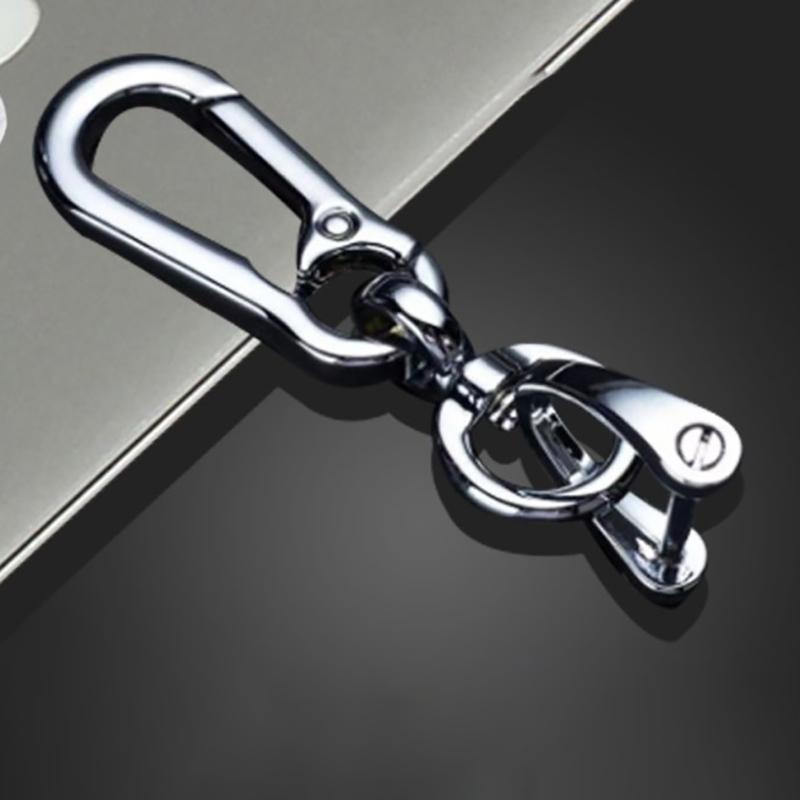 Auto-Schlüsselanhänger, klassischer Herren-Schlüsselanhänger aus Edelstahl, Gürtelclip, Anti-Verlust-Schnalle, zum Aufhängen, modischer Schlüsselanhänger, Auto-Dekoration gray