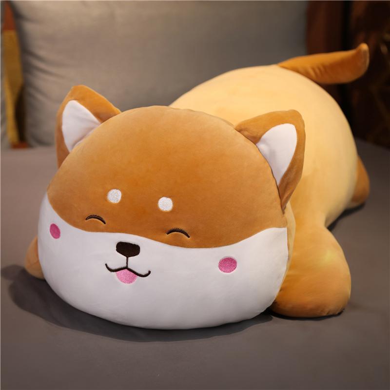 40-100cm Niedlicher liegender Akita-Hund Plüschtier Stofftier Weiche Tiere Shiba Inu Chai-Hund Schlafpuppe Kissen Kawaii Spielzeug Geschenk für Kinder 40cm