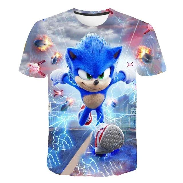 2025 MINISO Der Sommer Neue Stil Sonic T-Shirt Kinderkleidung Jungen Cartoon Spiel Sonic Jungenkleidung Kinder T-Shirt Kleidung für Mädchen 100