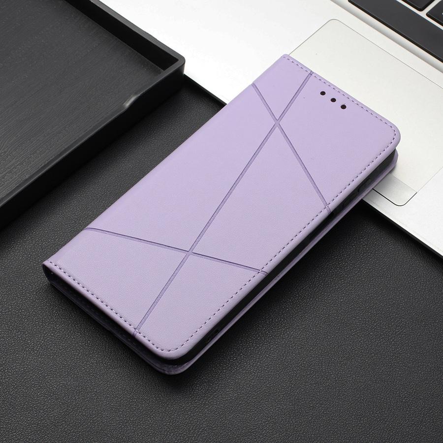 Ultradünne, starke magnetische Handyhülle für Samsung Galaxy A56 A36 A26 A16 A55 A35 A15 A54 A34 A14 S25 S24 S23 S22 S21 S20 Ledertasche Brieftasche Samsung S21 FE violett