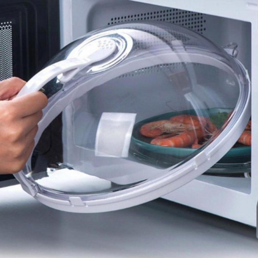 Mikrowellen-Abdeckhaube, hitzebeständiger Spritzschutz für Lebensmittel, Mikrowellenherd, Pfannendeckel, Teller, Herdabdeckung, transparente Anti-Spritz-Abdeckung weiß