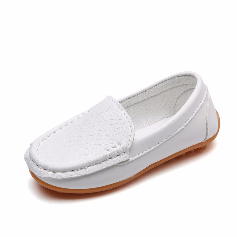Kinderschuhe PU-Leder Casual Styles Jungen Mädchen Schuhe Weiche bequeme Slipper Slip-on-Kinderschuhe 22 weiß