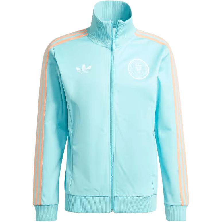 Adidas Originals Ss24 Inter Miami Cf Gestreifte Bequeme Stilvolle Full-Zip Retro Sport Stehkragen Jacke Herren Jacken Mintgrün JJ1829 XL