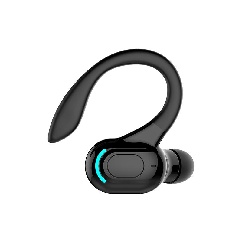 VAORLO Bluetooth 5.2 Drahtlose Kopfhörer Ohrbügel Einzel Mini Business Kopfhörer HIFI Bass Noise Cancelling Sport Gaming Ohrhörer schwarz