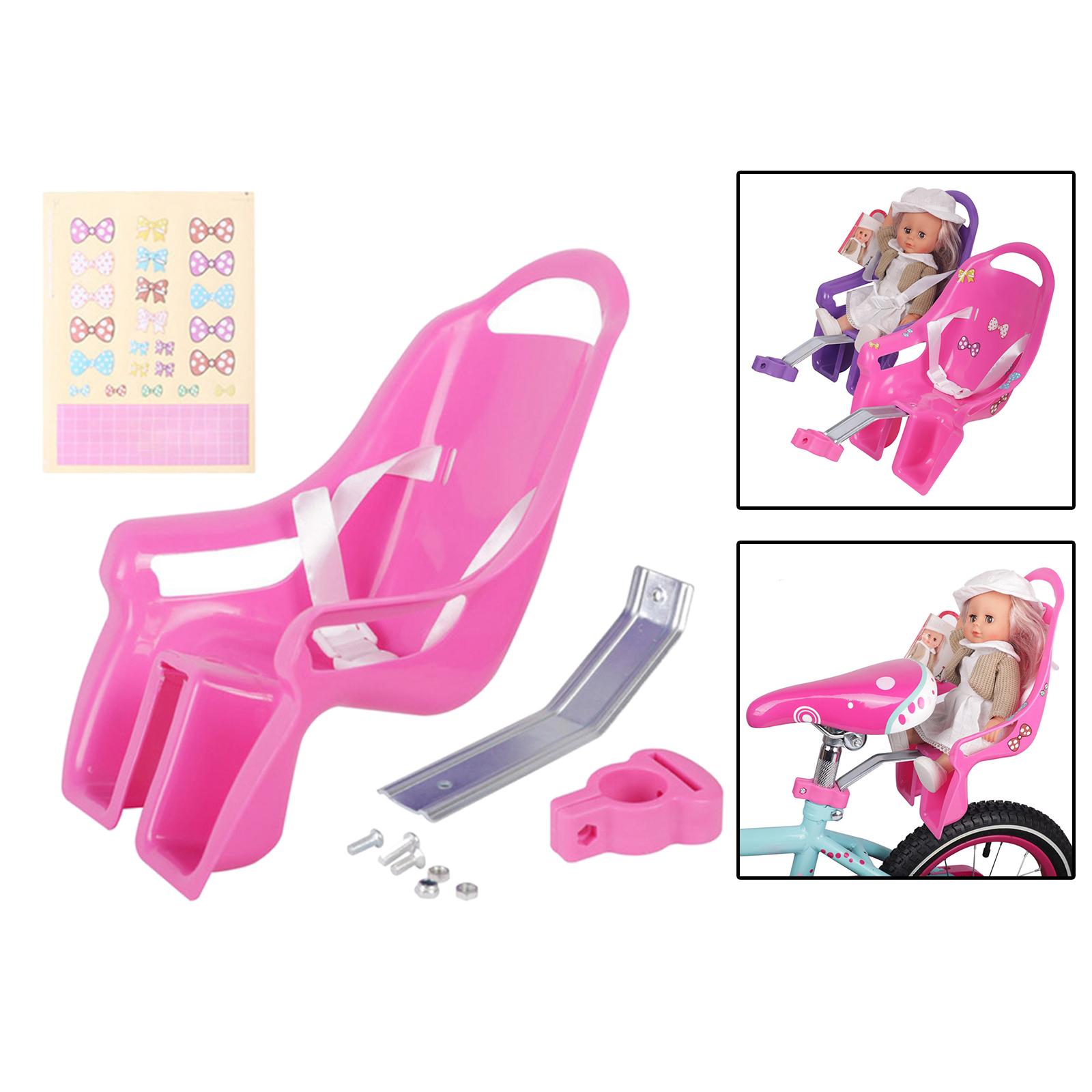 Mädchen Fahrrad Puppensitz mit DIY-Aufklebern Kinder Fahrrad Dekoration Universeller Puppen Fahrradsitz Fahrradzubehör für Mädchen rosa
