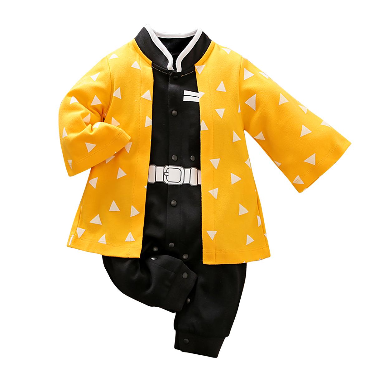 Dämon Slayer Kostüm Cosplay Anime Baby Jungen Kleidung Baumwolle Halloween Baby Mädchen Kleidung Outfit Overalls Overall Säuglingsspielanzug 59cm black