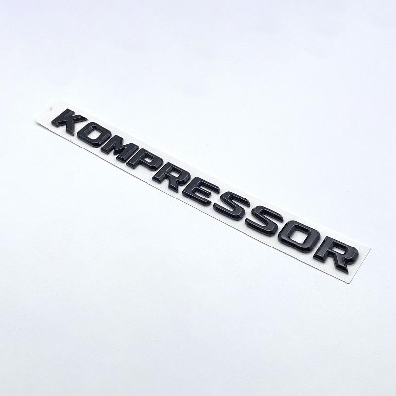 FÜR Mercedes Benz Kompressor Emblem Hinten Kofferraum Abzeichen Schriftzug Chrom Schwarz Logo Aufkleber CLK SLK SL CLS ML ABCSR Klasse Kompressor(1pcs)