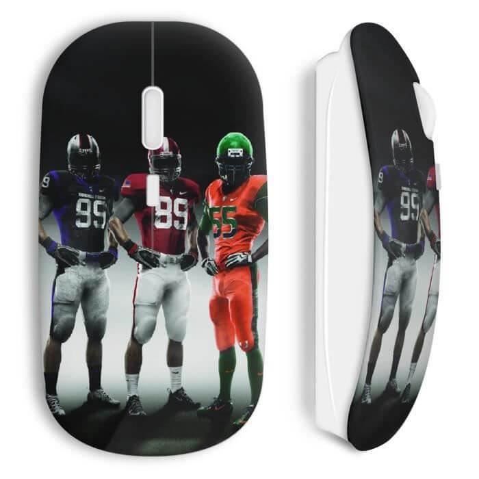 Kabellose Maus - MANIACASE - American Football - Farbe Schwarz - Inklusive WiFi-USB-Stick - Kompatibel mit Mac und PC