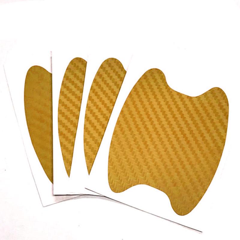 4 Teile/satz Auto Styling Leisten Aufkleber Auto Tür Aufkleber Carbon Faser Kratzer Beständig Abdeckung Auto Griff Schutz Film Teile 4PCS gold