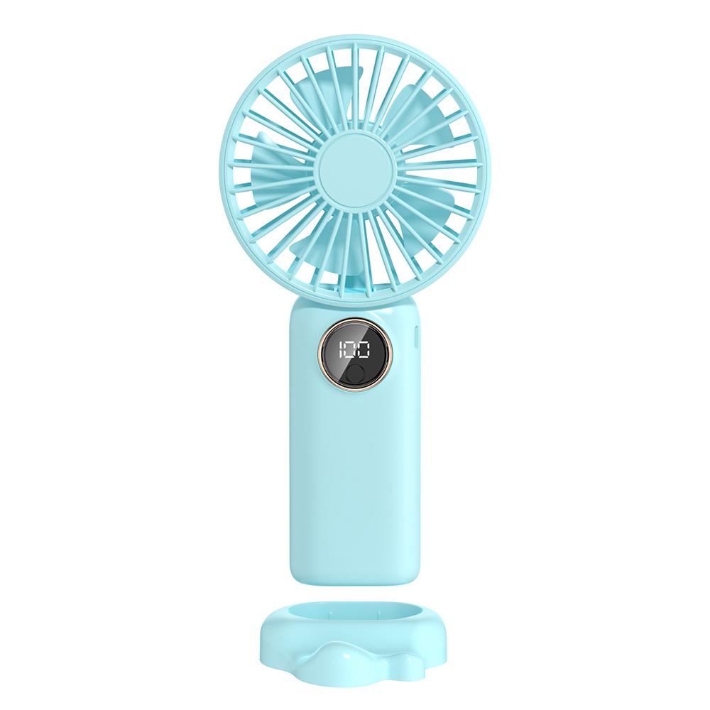 Tragbarer Ventilator Mini Handheld Elektrischer Ventilator Unterstützung 5 Einstellbare Windgeschwindigkeit Leiser Betrieb Leistung durch blau
