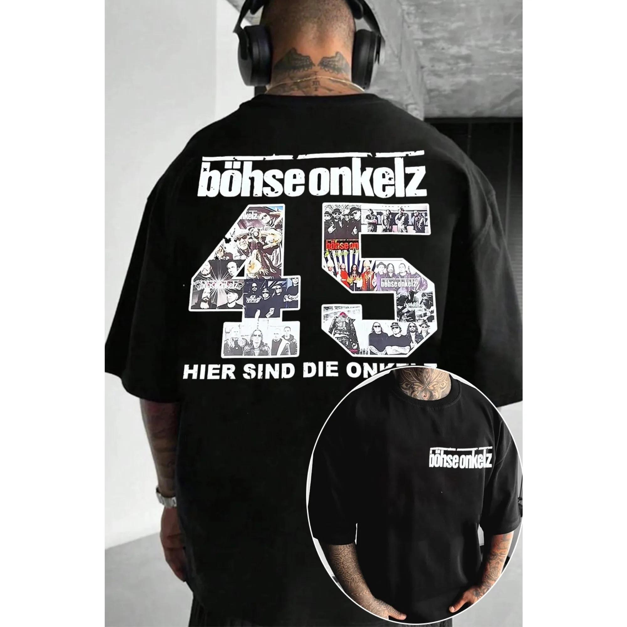 Rapper BÖHSE ONKELZ Grafik T-Shirt für Männer Frauen Hip Hop Mode Popmusik T-Shirt Männlich Lässig Vintage T-Shirt Streetwear XXL beige