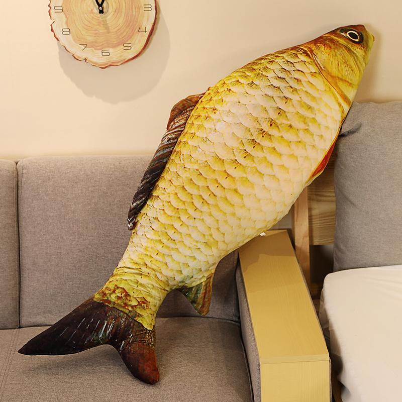 30-80cm 3D Simulation Goldfisch Plüschtiere Gefülltes Weiches Tier Karpfen Plüschkissen Kreatives Sofakissen Kissen Geschenk Kinderspielzeug 60cm