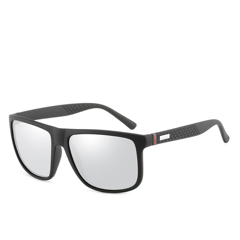 AORON Klassische Design Männer Polarisierte Sonnenbrille Bunte Film Fahren Gläser Outdoor Angeln Reiten Radfahren Sonnenbrille silber/schwarz