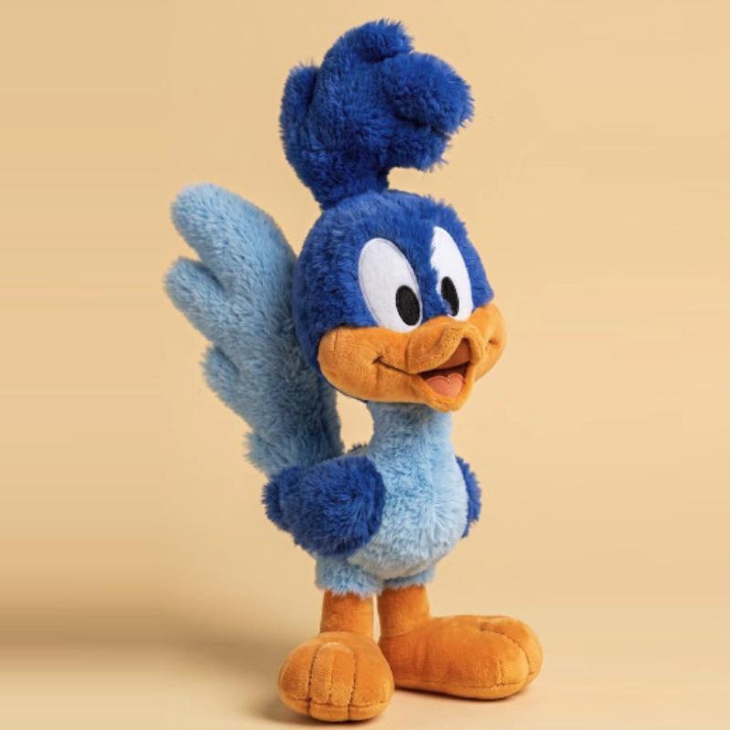 Baby Looney Tunes Plüschtier Baby Wile E. Coyote Baby Road Runner Stoffpuppe Zeichentrickfigur Weiche Figur Sammlerstück Heimdekoration Geschenk Schlüsselanhänger 40cm blau
