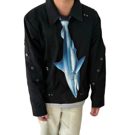 Herren Hemd Krawatte 3D Fisch Affe Design Samt Krawatte Tier Fliege Halsschmuck Realistische Textur Vielseitiger Stil Krawatte
