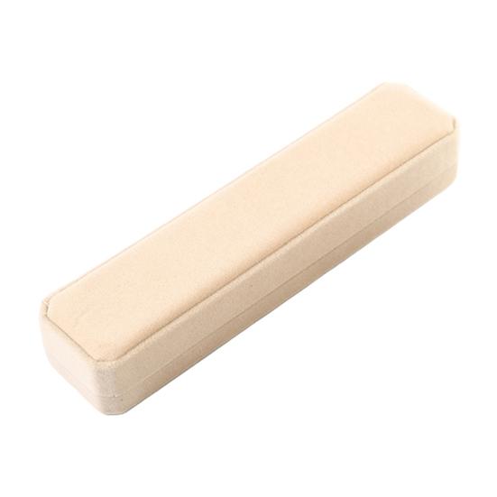 Geschenkbox aus Samt für Halsketten, Geschenkbox zur Schmuckaufbewahrung, staubdichtes Flip-Top-Design, Armbänder, Halsketten, Fußkettchen, Schmuck-Präsentationsbox beige