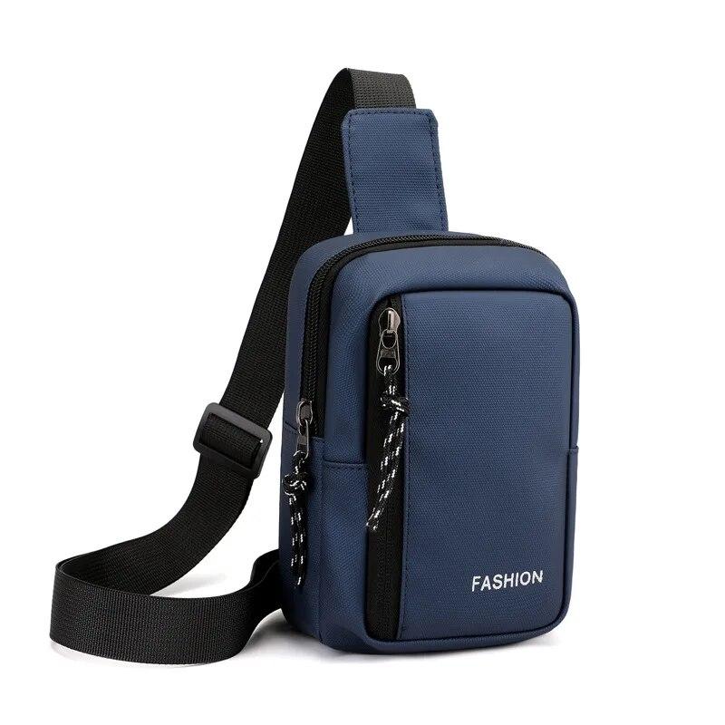 Herren Oxford Brusttaschen Lässige Mini Umhängetasche Kleine Herren Schultertasche Herren Diagonal Kleiner Rucksack Messenger Handy Hüfttasche blau
