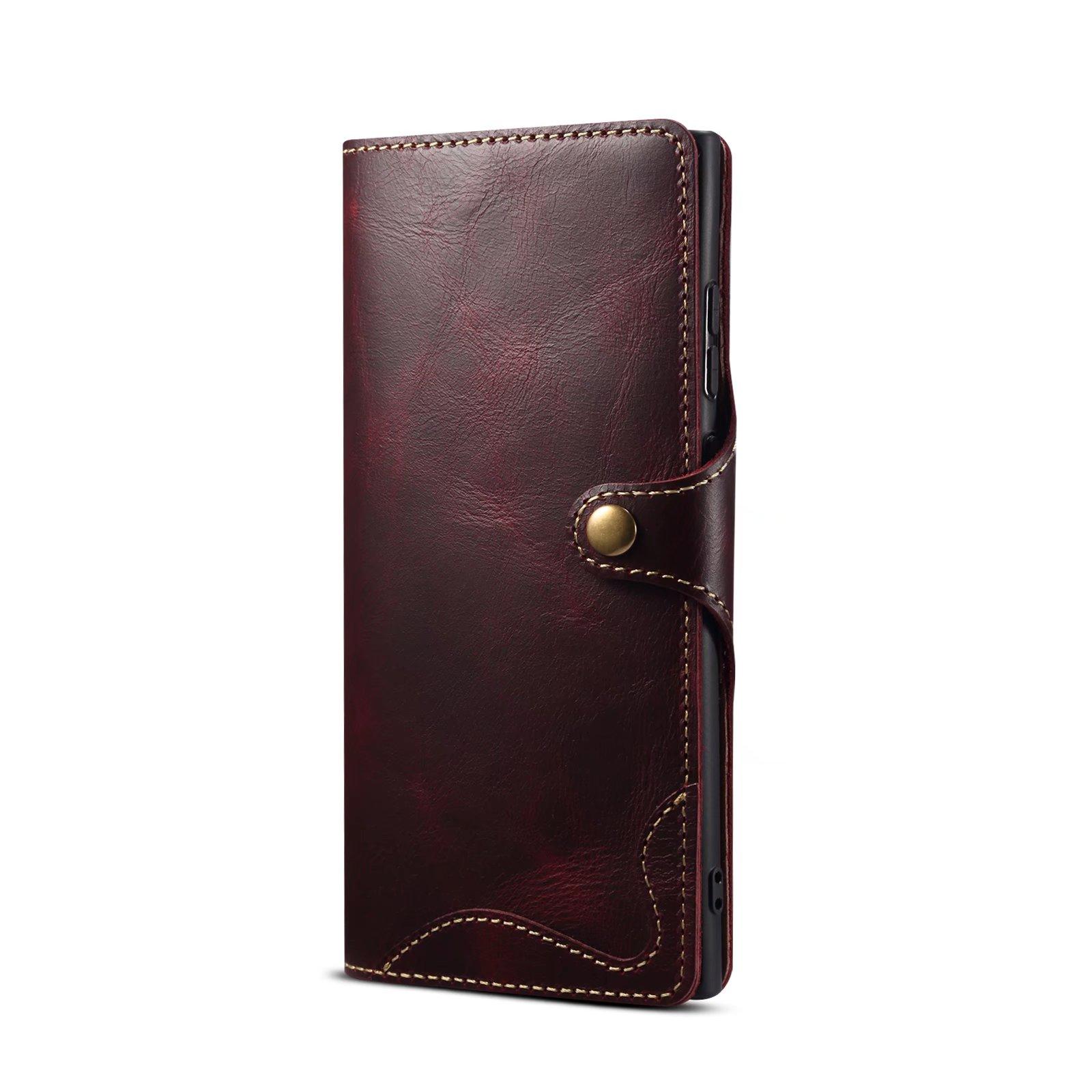 100% Echtes Rindsleder Hülle Für Samsung Galaxy S25 Ultra S24 FE S23 S22 S21 Plus Note 9 10 20 Vintage Kartenfach Brieftasche Cover Galaxy Note 9 rot