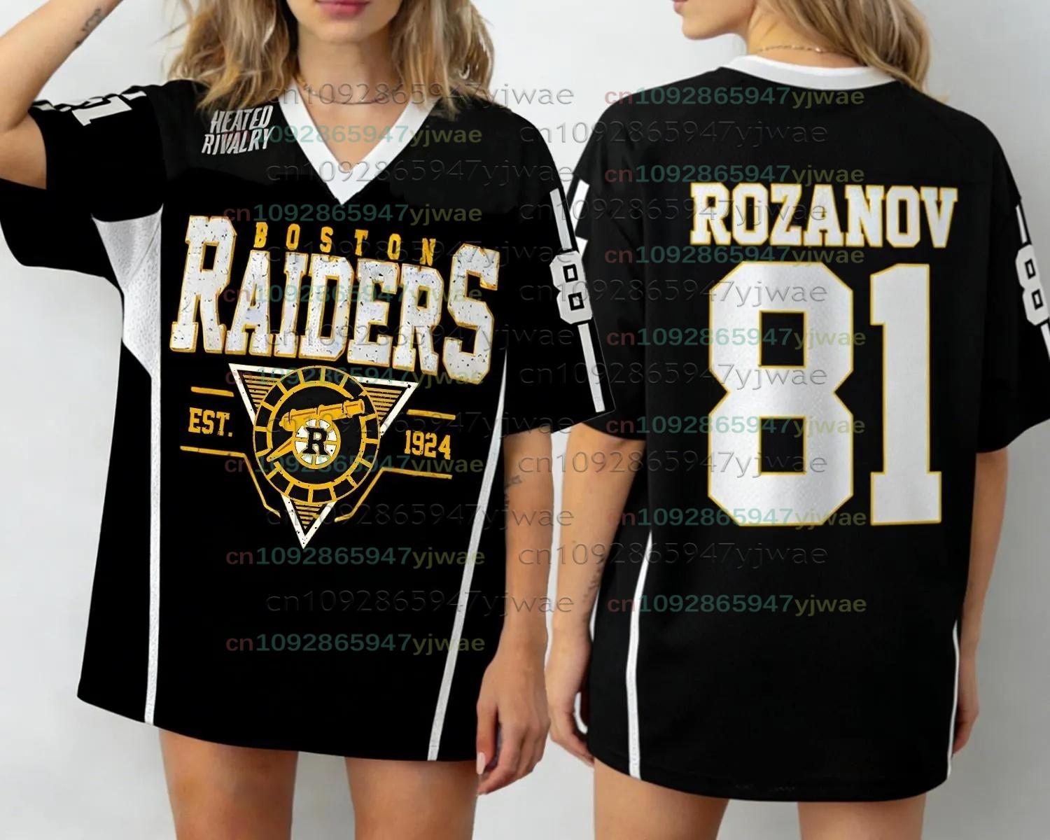 2026 Damen Übergröße Boston Raiders Ilya Rozanov Fans Eishockey Trikot Damen Herren Kurzarm T-Shirt Unisex Damen Trikot T-Shirt 5XL white