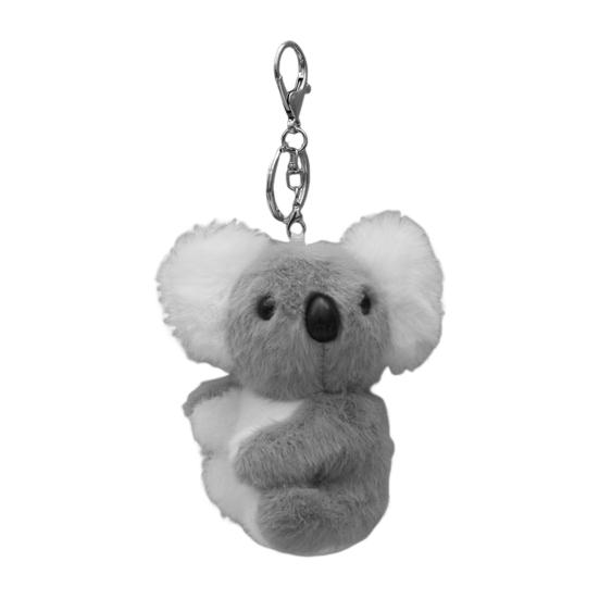 Koala Puppe Schlüsselanhänger Cartoon Plüsch Taschenanhänger Weiches Stofftier Schlüsselanhänger für Rucksäcke Geldbörsen Auto Heimdeko grau