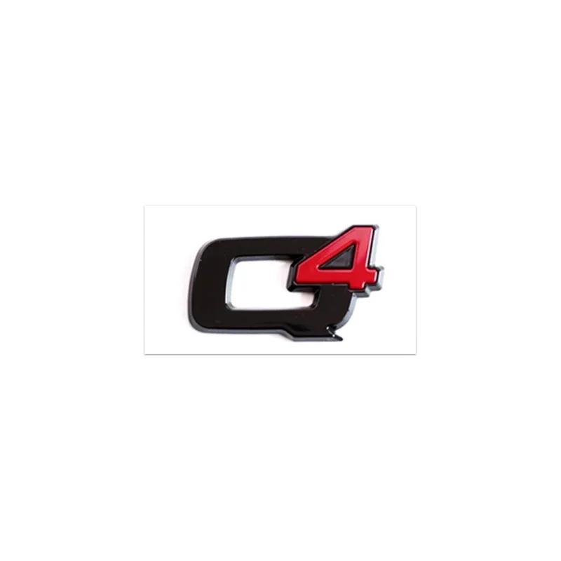 1 Stück 3D ABS Q2 Q4 Giulia Stelvio Veloce Ti Badge Emblem Autoaufkleber Für Romeo 147 156 159 Heckklappe Nachrüstung Kofferraum Etikett Logo black Q4