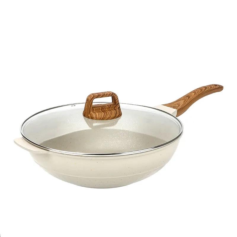 Maifan-Stein Antihaft-Pfanne Pfanne Haushaltsbratpfanne Bratpfanne Rauchfreier Kochtopf Induktionsherd Gasherd Universaltopf 30cm