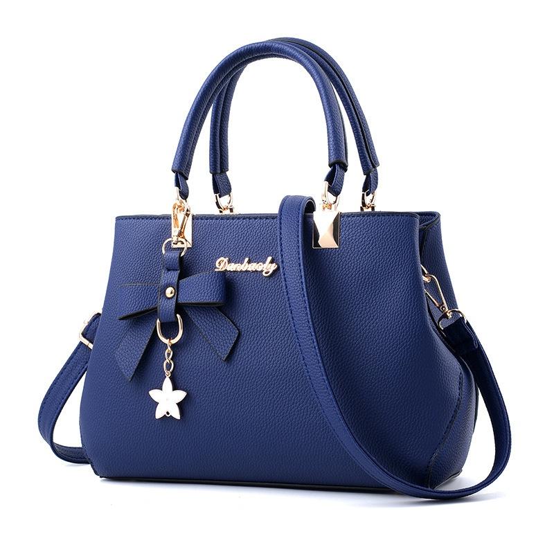 7 Farben Mode Blumen Handtaschen Damen Totes Leder Clutch Bag Damen Handtaschen blau