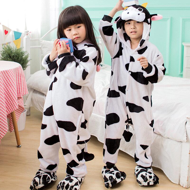 Kinder Kigurumi Katze Onesie Pyjama Mädchen Overall Tier Nachtwäsche Overall Kapuze Pyjama Ohne Schuhe 4T schwarz