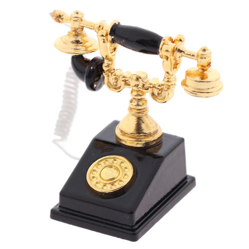1pc Puppenhaus Möbel Miniatur Retro Telefon Vintage Telefon Hause Möbel Acc Decor Miniatur Simulation Spielzeug