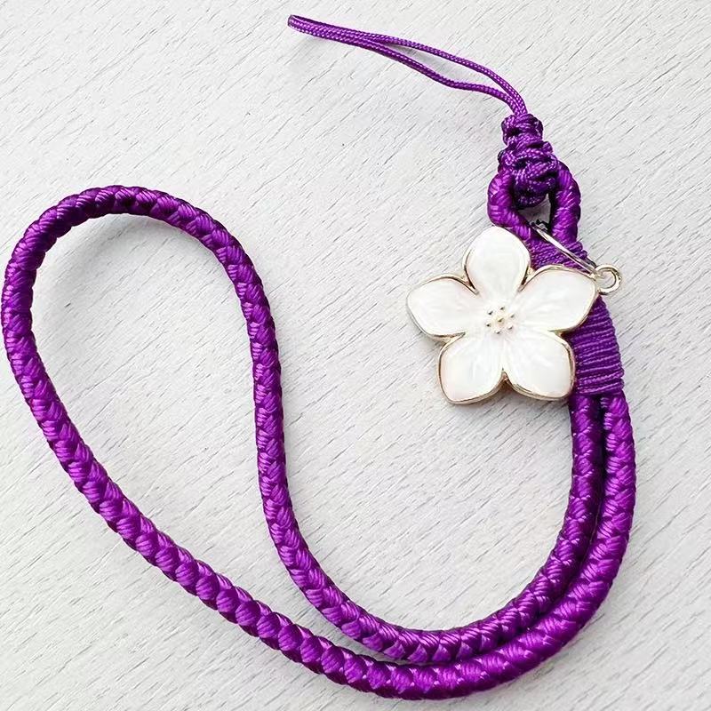 Handy-Kette Lanyard Kurzes Handy-Lanyard Handgelenk handgewebte Blume Schlüsselanhänger