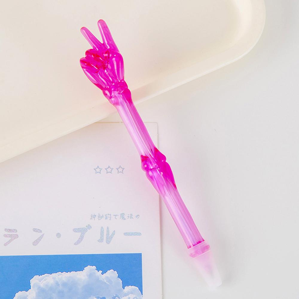 1 Stück Kreativer Fingerknochen-Kugelschreiber Kawaii Schere Stein Papier Kugelschreiber Schreibwaren Büro Schulbedarf Neuheit Lustig Ink Color:Blue