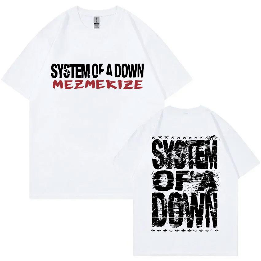 Rock Band System of A Down Mezmerize T-Shirts Herren Damen Vintage Alternative Metal Musik T-Shirts Herrenmode Übergroßes T-Shirt L black