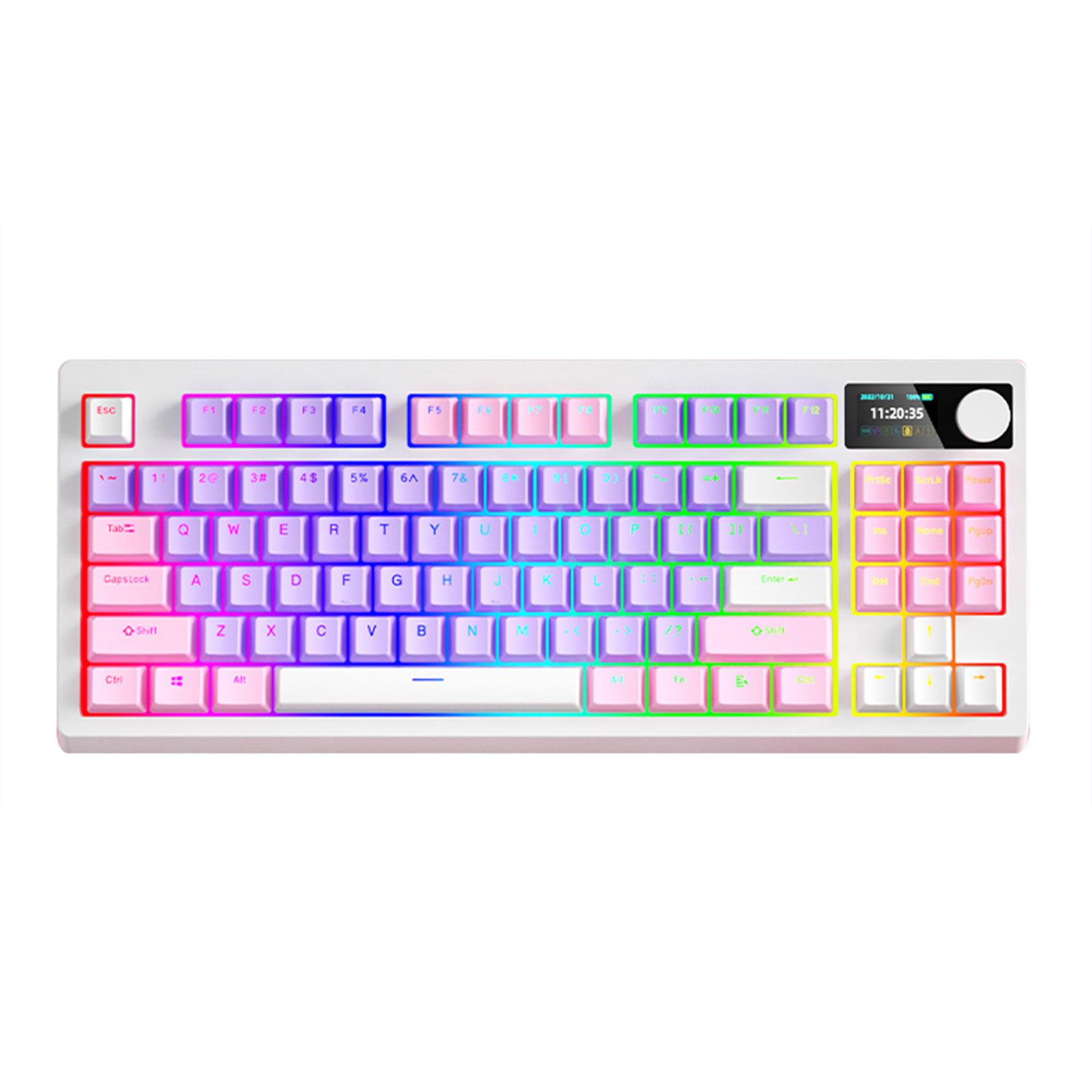 Kabellose mechanische Tastatur K87 Tastatur RGB mechanische Tastatur Drei-Modus-Konnektivität 18 bunt