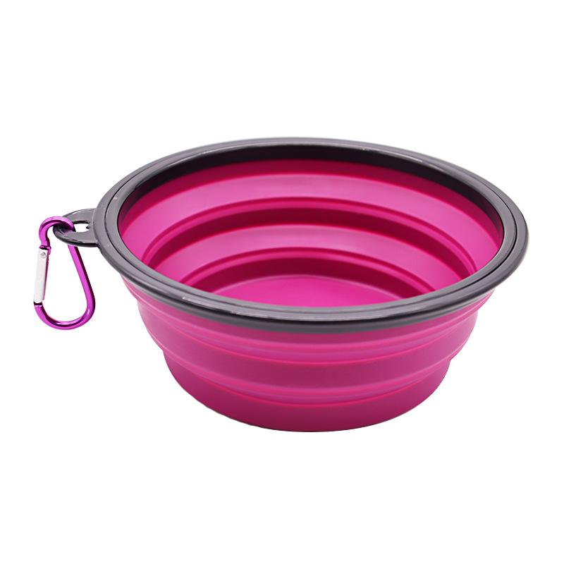 350ML/1000ML Faltbare Silikon Pet Schüssel Tragbare Welpen Lebensmittel Behälter Zusammenklappbare Feeder für Outdoor Camping Hund Zubehör 350ml violett