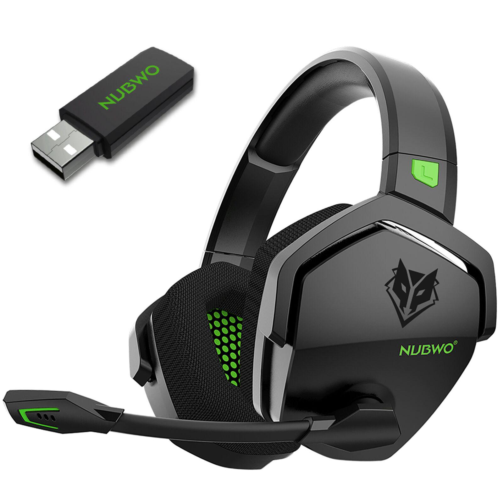 NUBWO G06 Kabelloses Gaming-Headset für PS5, PS4, PC, Laptop, Geräuschunterdrückung, Over-Ear-Kopfhörer mit Mikrofon grün