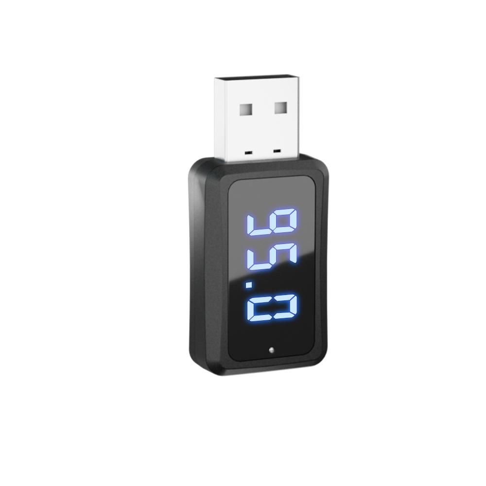 FM02 USB Bluetooth 5.3 FM-Transmitter, Mini-Bluetooth-Adapter, LED-Anzeige, kabelloser Empfänger, 87,5–95 MHz, verstellbar, Radio, Freisprecheinrichtung, Anruf, Auto-Audio-Player