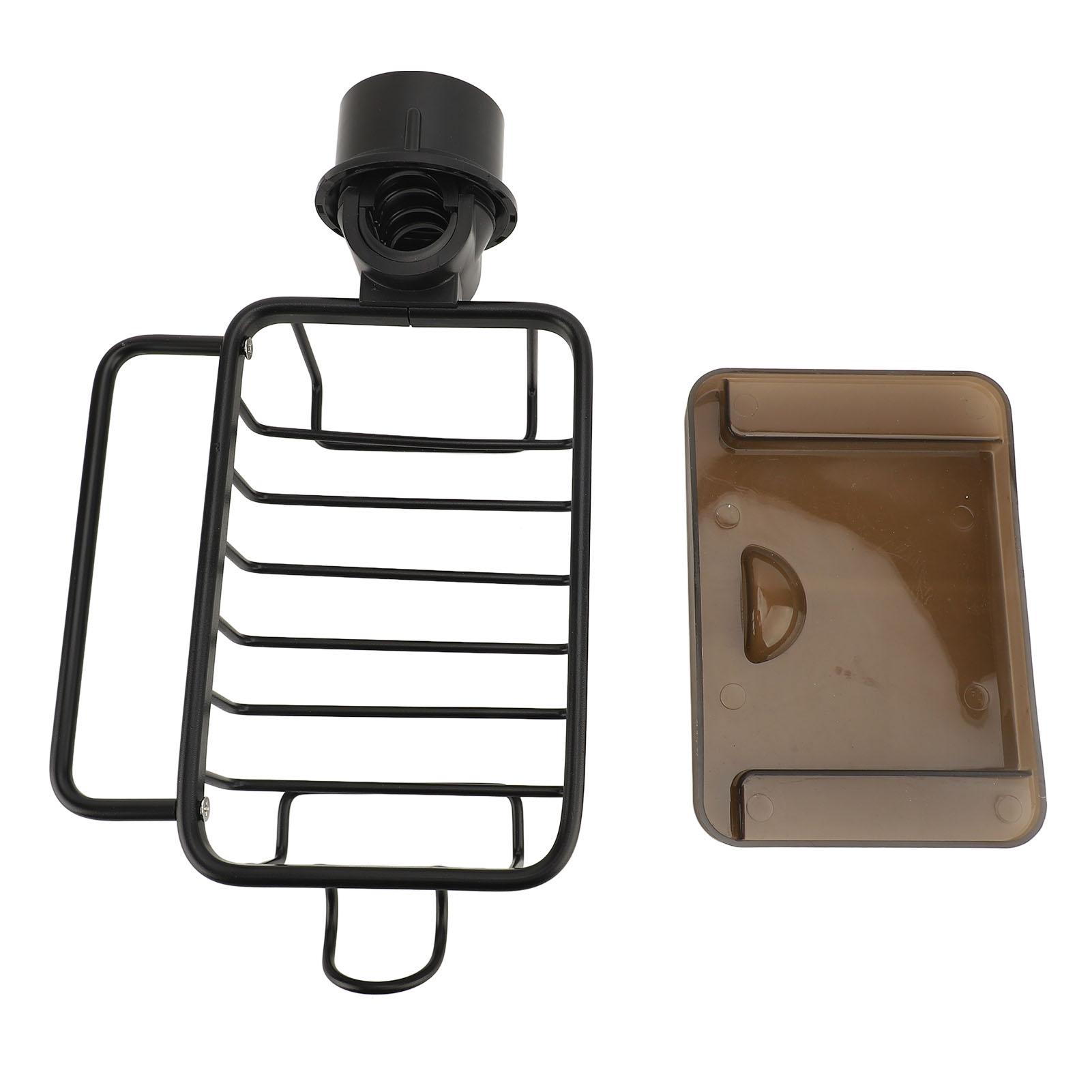 Wasserhahn Schwammhalter Multifunktionaler Küchenspülen-Caddy Organizer Über Wasserhahn Hängend Wasserhahn Ablauf schwarz